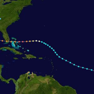 Map of a hurricane path