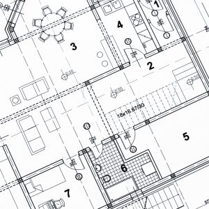 part of architectural project printout